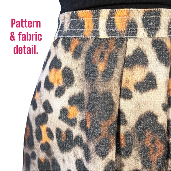 NWT Unworn Y2K Leopard Skater Skirt Textured Quilted Box Pleat Alternative Retro - Picture 4 of 6
